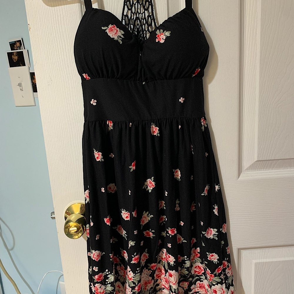 Black dress with flowers size small
